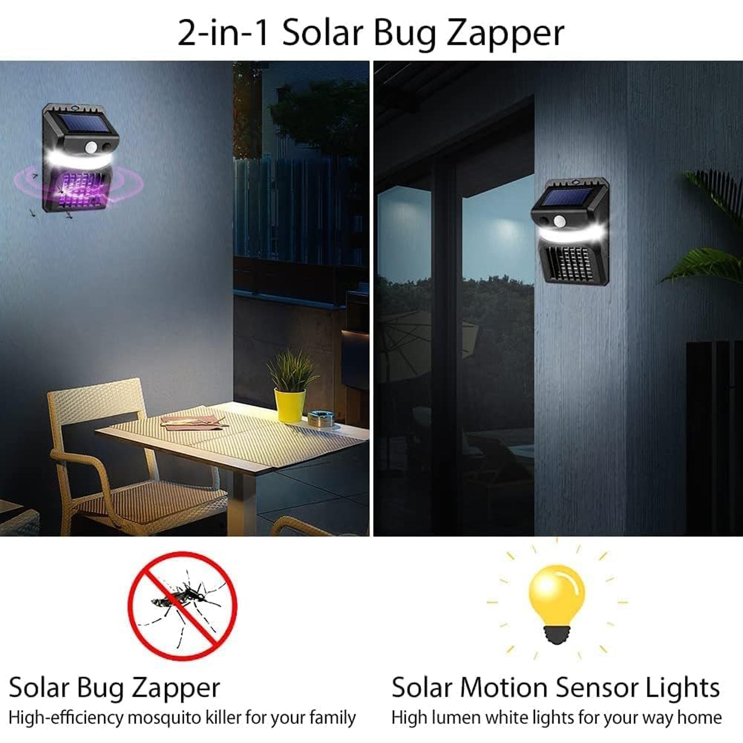 Bug Zapper Outdoor 2 in 1 Solar Mosquito Zapper Lamps (1 Pc) Bug Zapper Outdoor 2 in 1 Solar Mosquito Zapper Lamps (1 Pc)